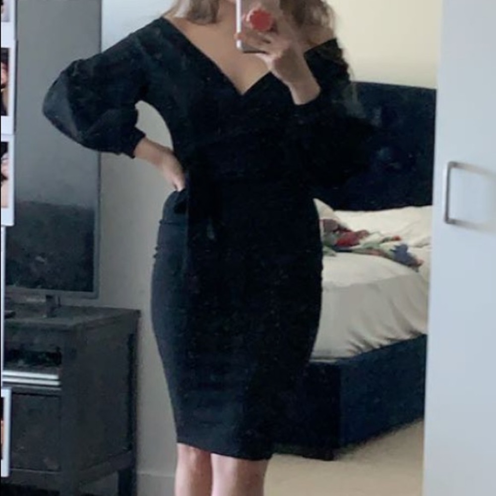 NWT Boohoo Off the Shoulder Midi Wrap Dress